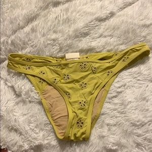 Peony flower cut out on hip bikini bottom